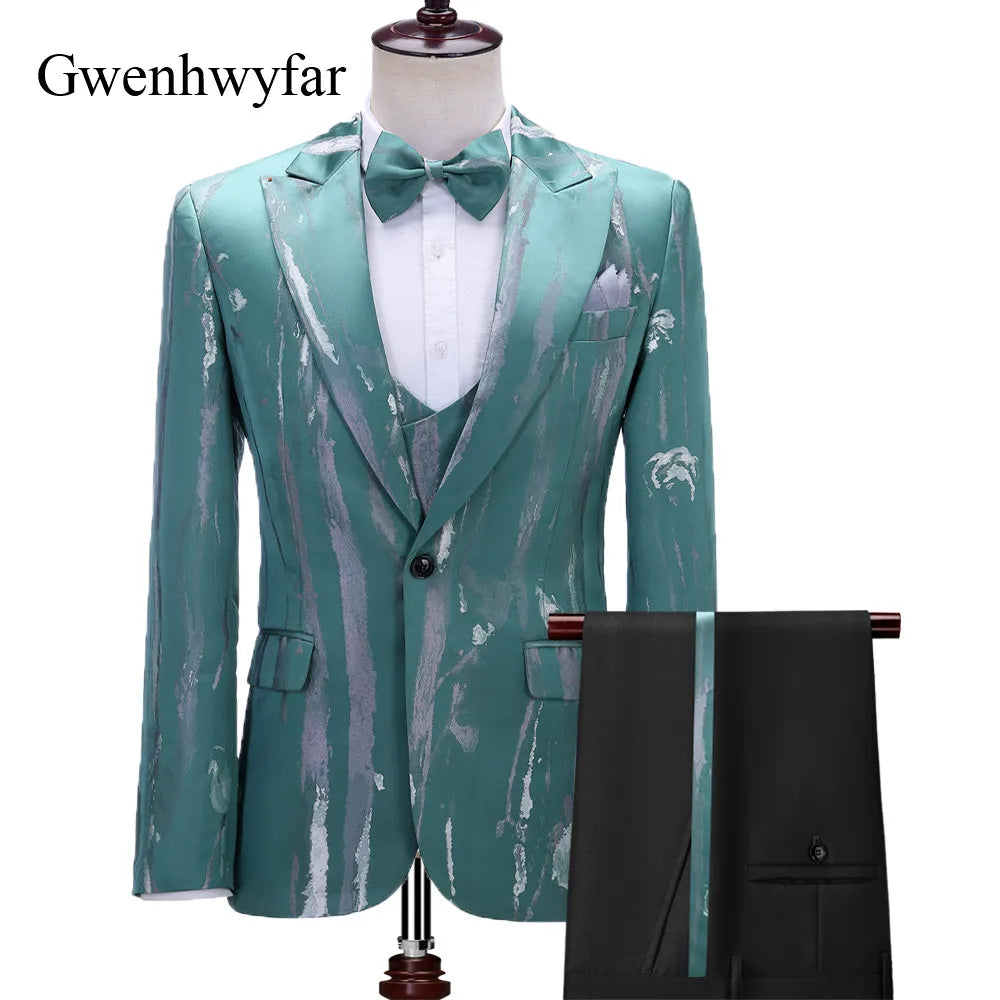 Double Breasted Dot Pattern Tuxedos for Men