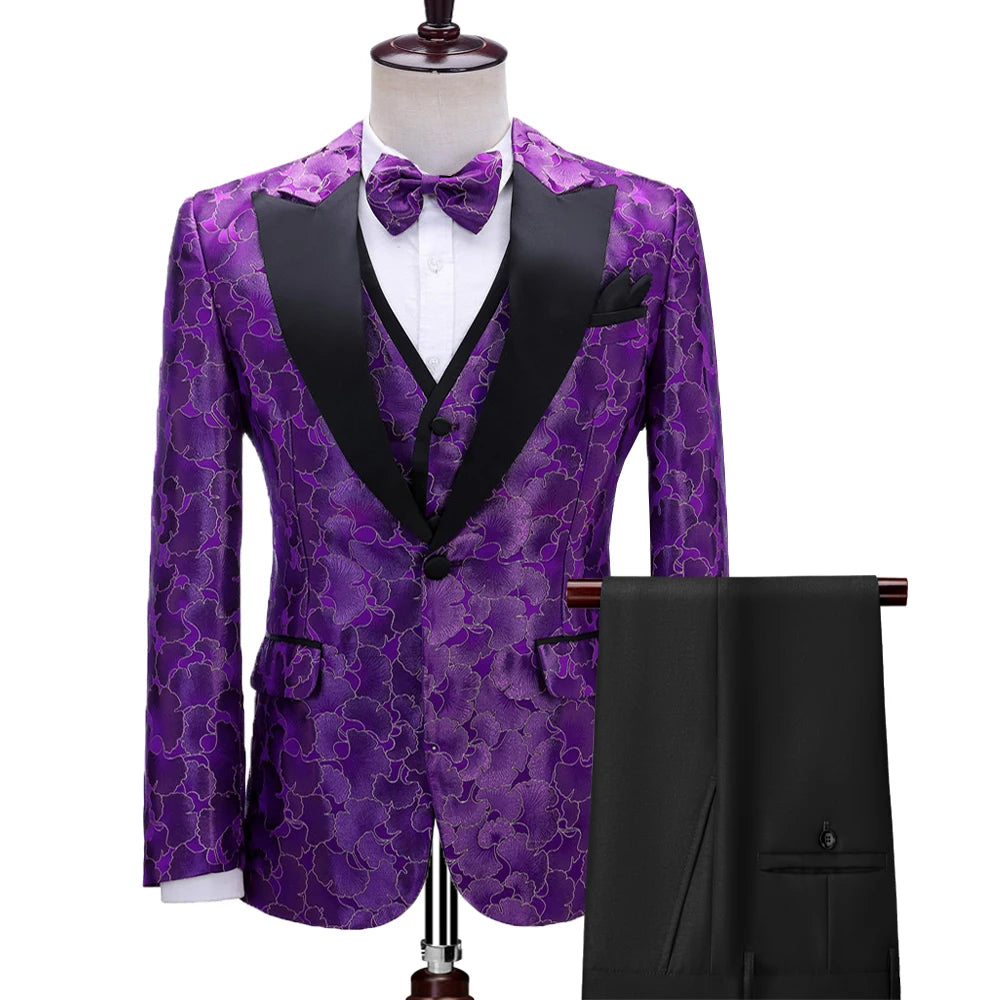 Double Breasted Dot Pattern Tuxedos for Men