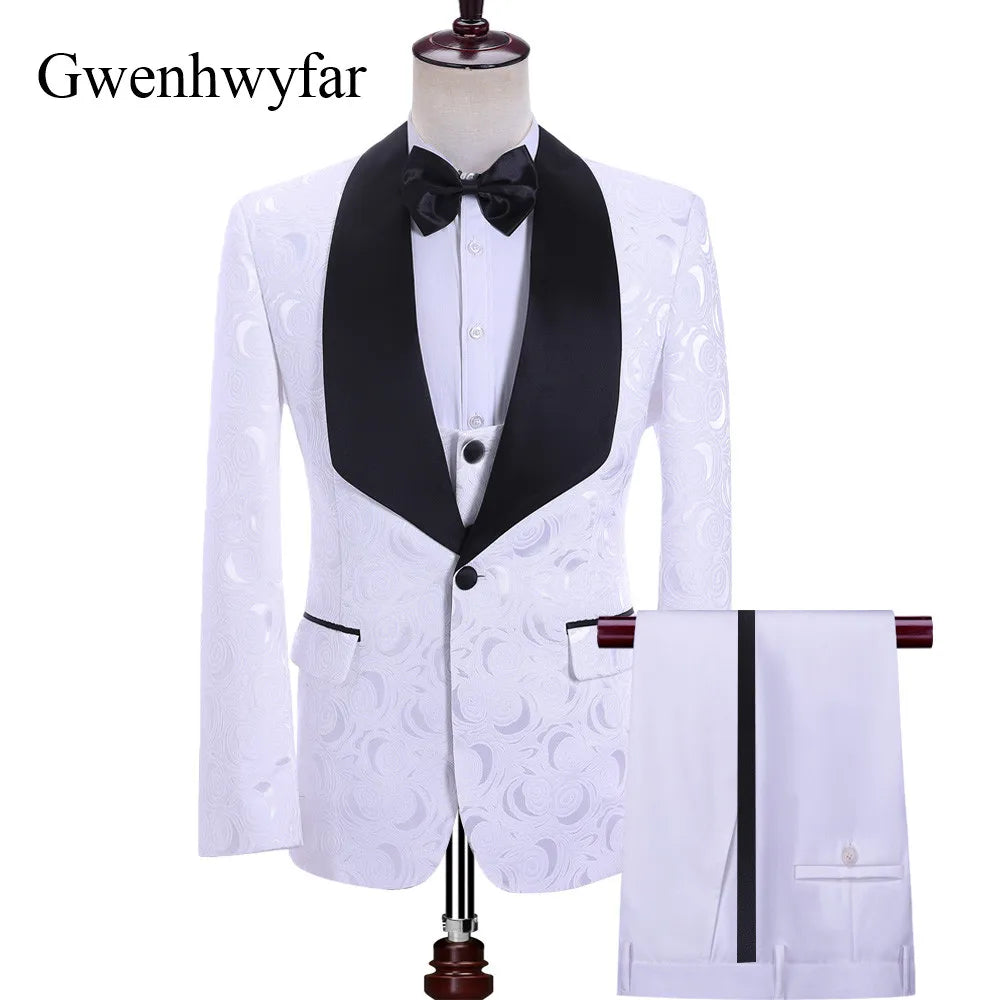 Double Breasted Dot Pattern Tuxedos for Men