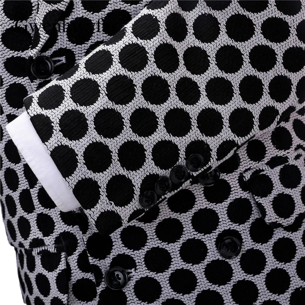 Double Breasted Dot Pattern Tuxedos for Men
