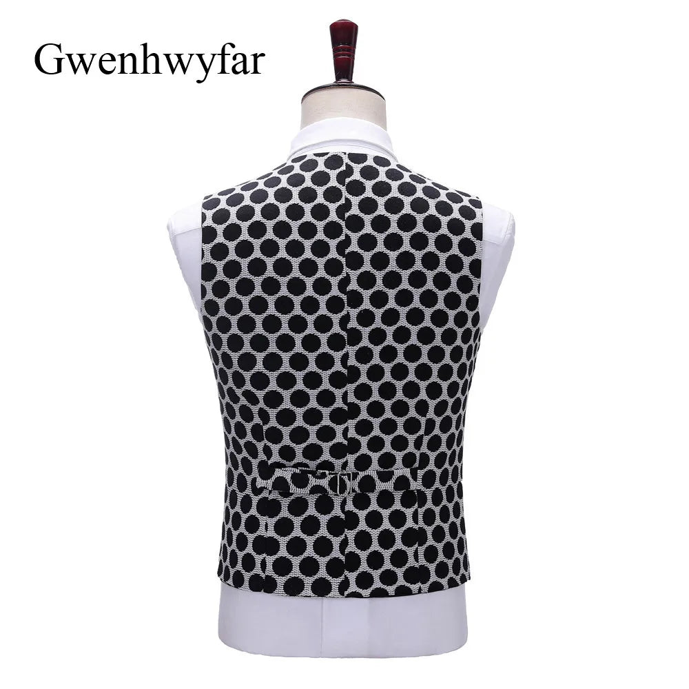 Double Breasted Dot Pattern Tuxedos for Men