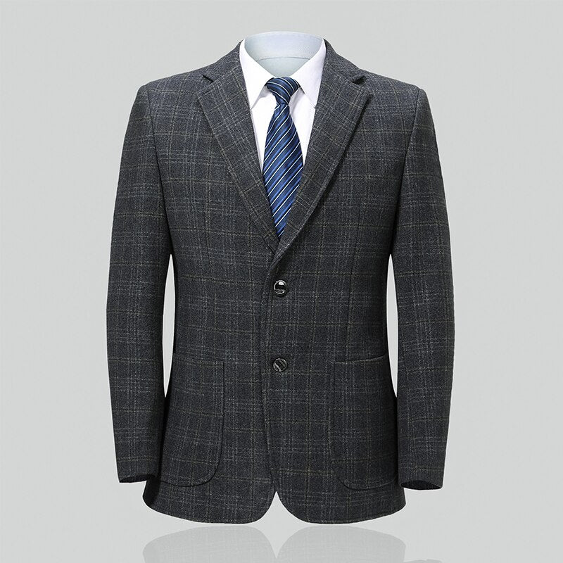 Batmo 2023 new arrival high quality wool smart casual plaid blazer men,men's casual suits,men's jackets plus-size M-4XL 03