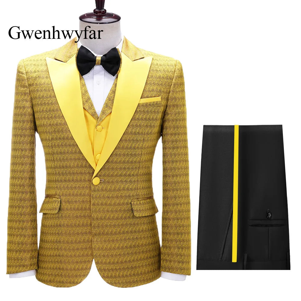 Double Breasted Dot Pattern Tuxedos for Men