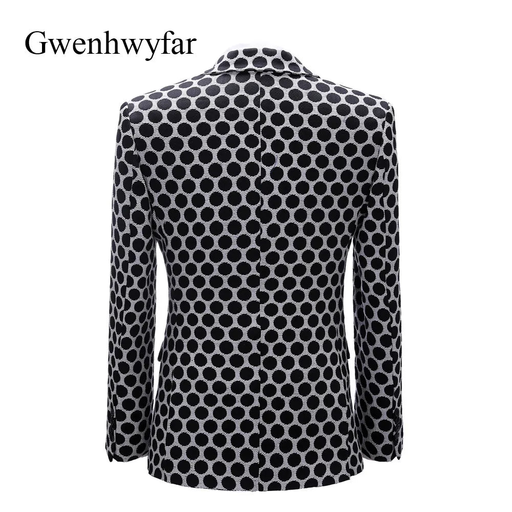 Double Breasted Dot Pattern Tuxedos for Men
