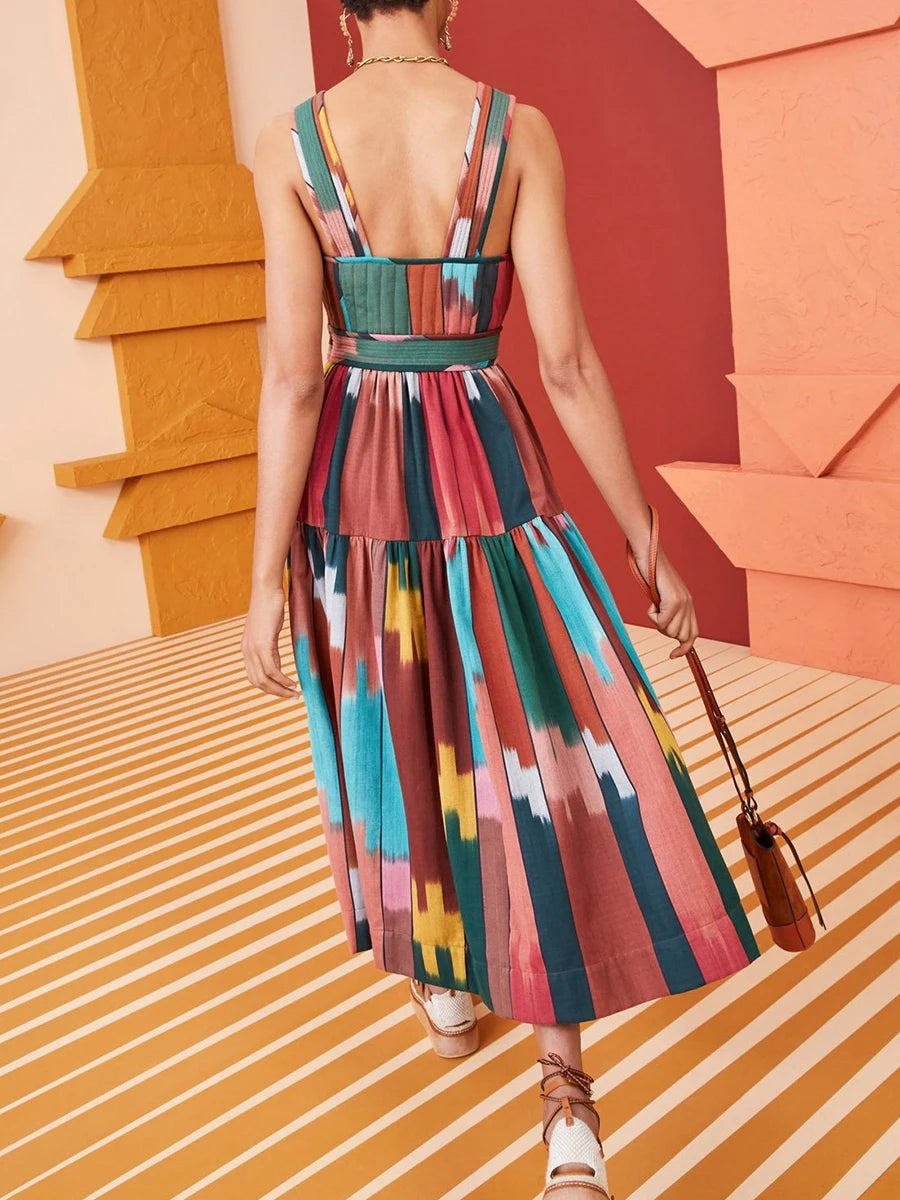 Spliced Button Dresses