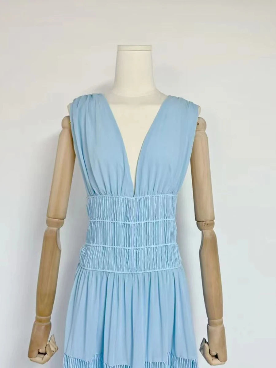 Deep V Neck Women's Dress