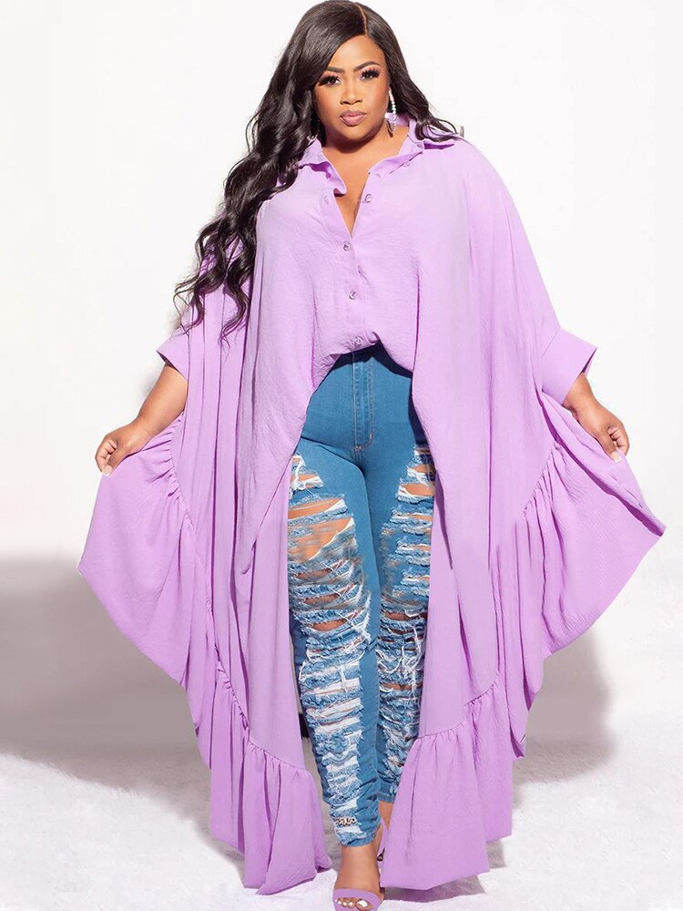 Plus Size Batwing Sleeve Shirts