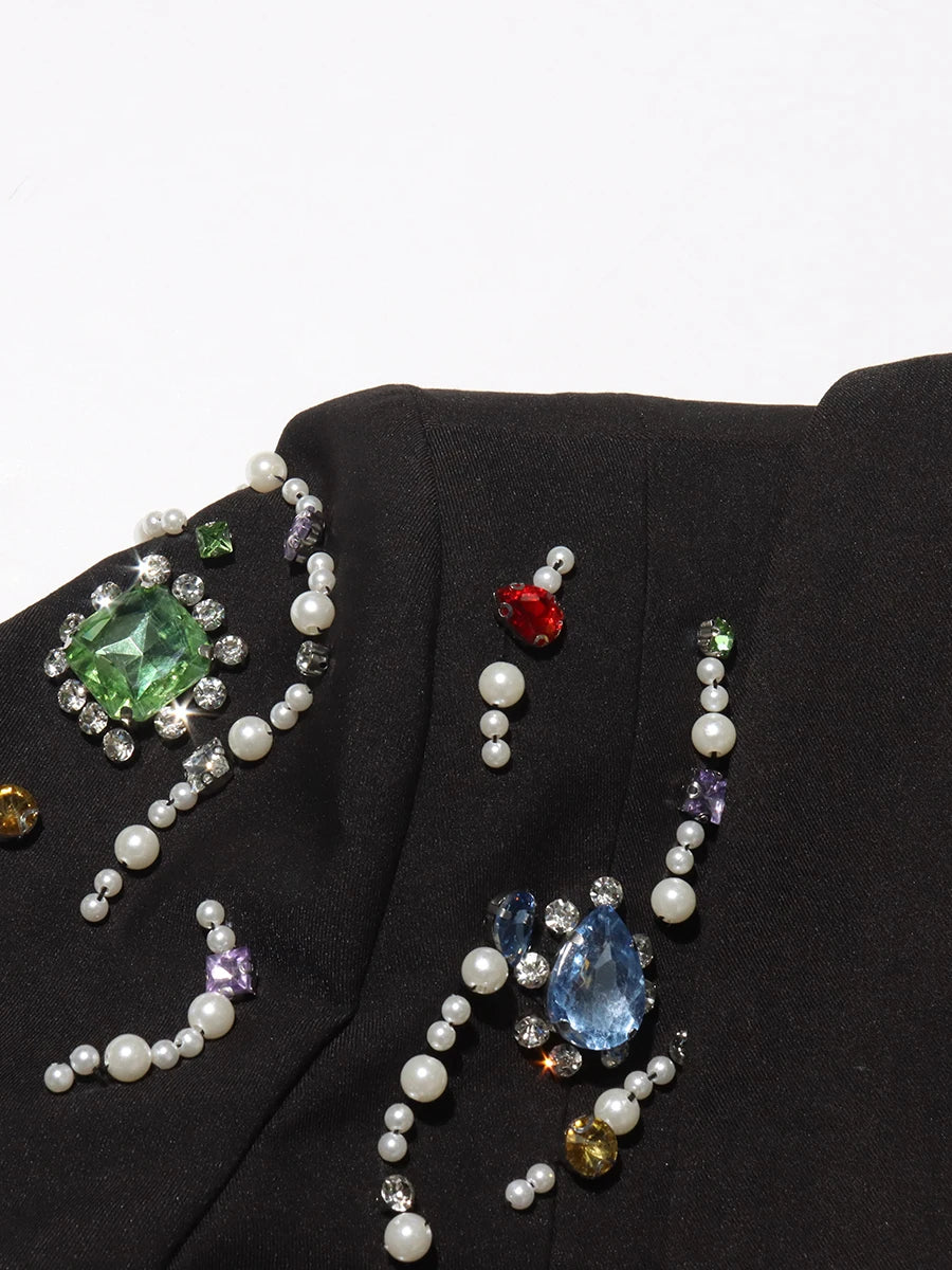 Spliced Diamonds Slimming Casual Blazers