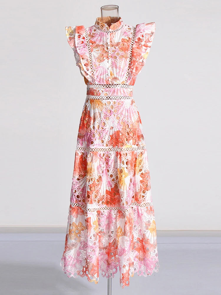 Color block Hollow Out Dress