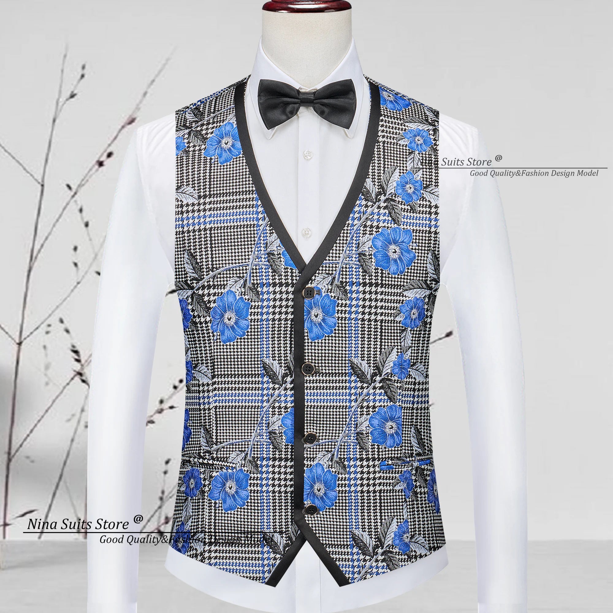 Houndstooth 3-Piece Men’s Suit Set