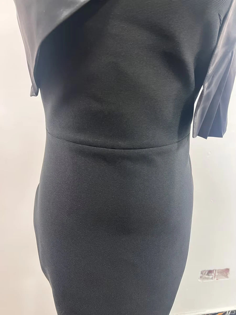 Diagonal Collar Bow Dresses