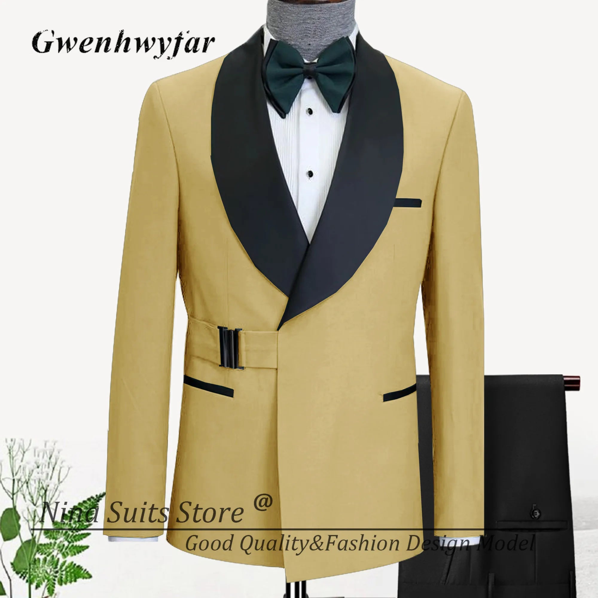 2 Pieces Suit Lapel Jacket Pants Sets