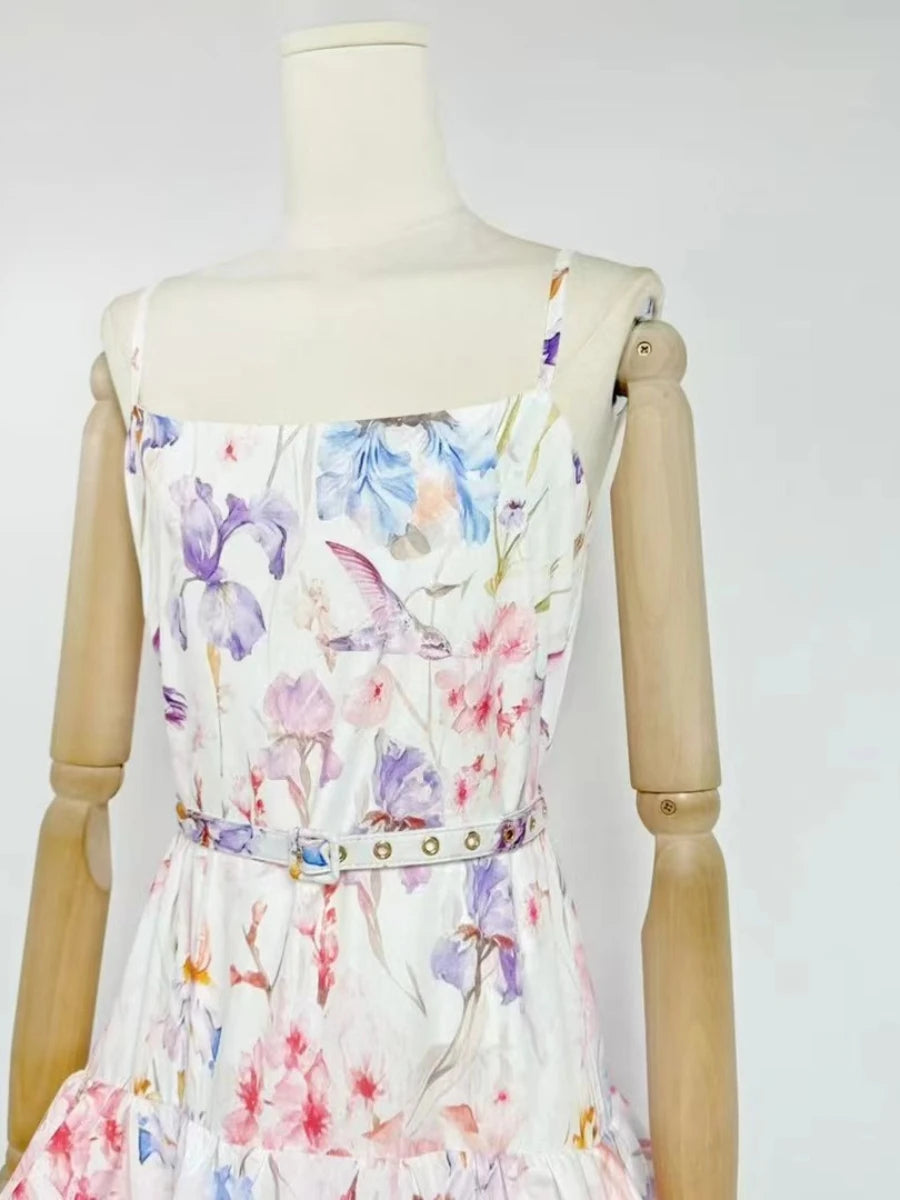 Patchwork Belt Dress Clothing