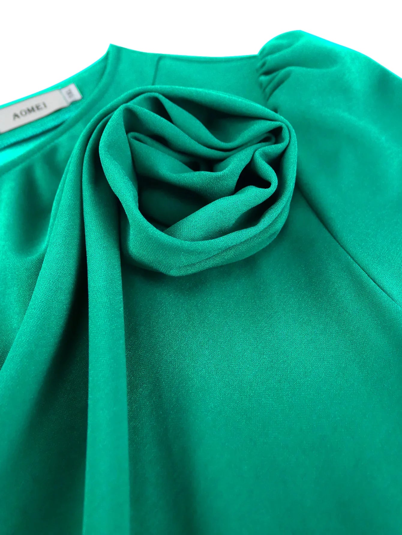 Stylish Green Elegant Pleated Dress