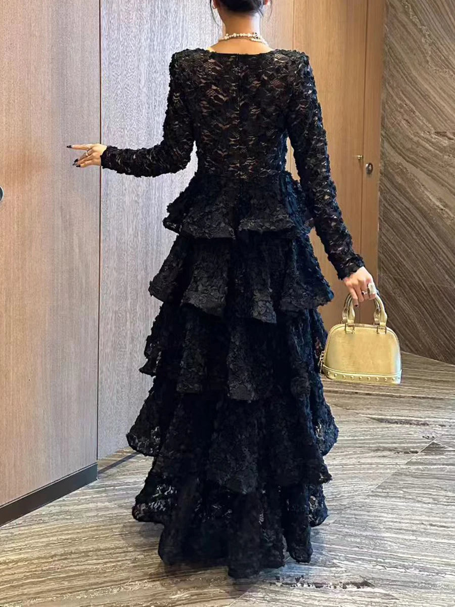 Spliced 3D Flower Dresses