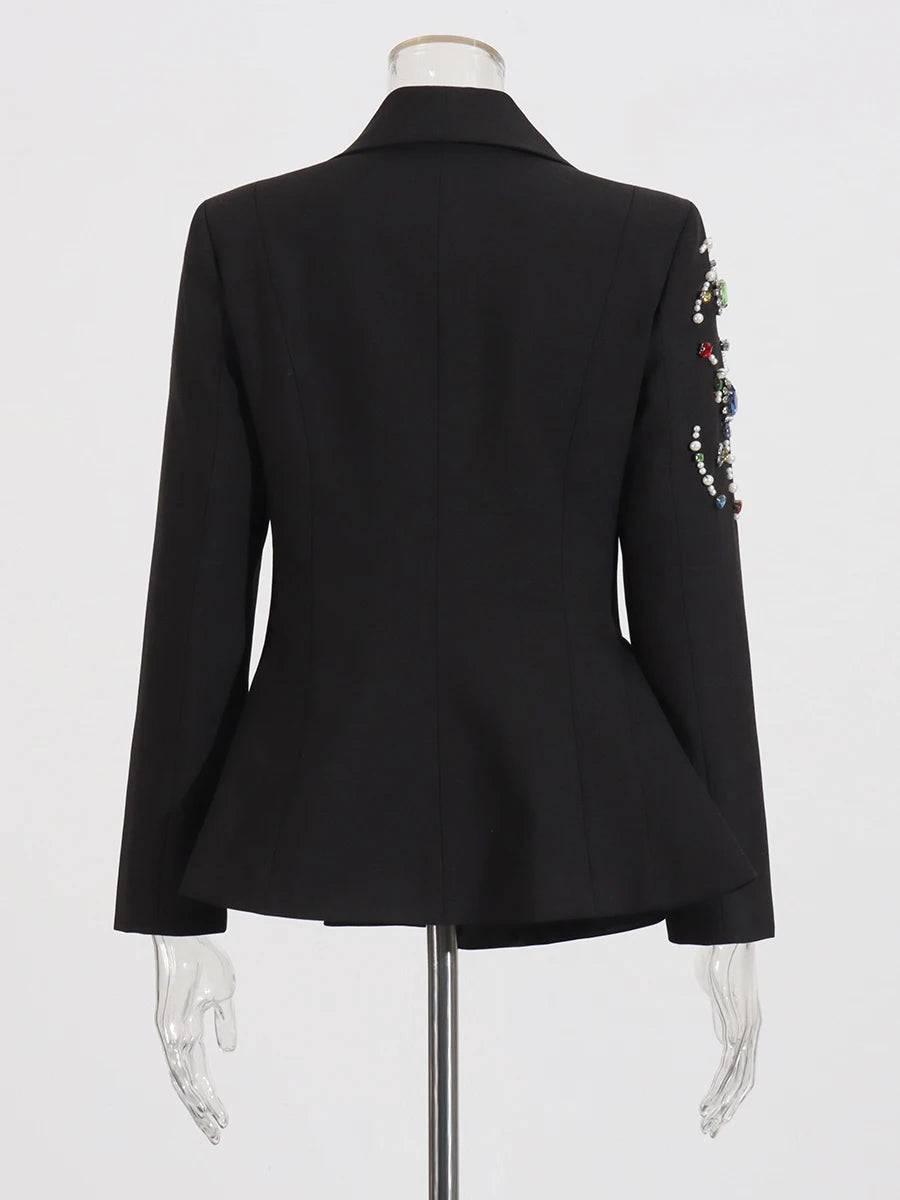 Spliced Diamonds Slimming Casual Blazers