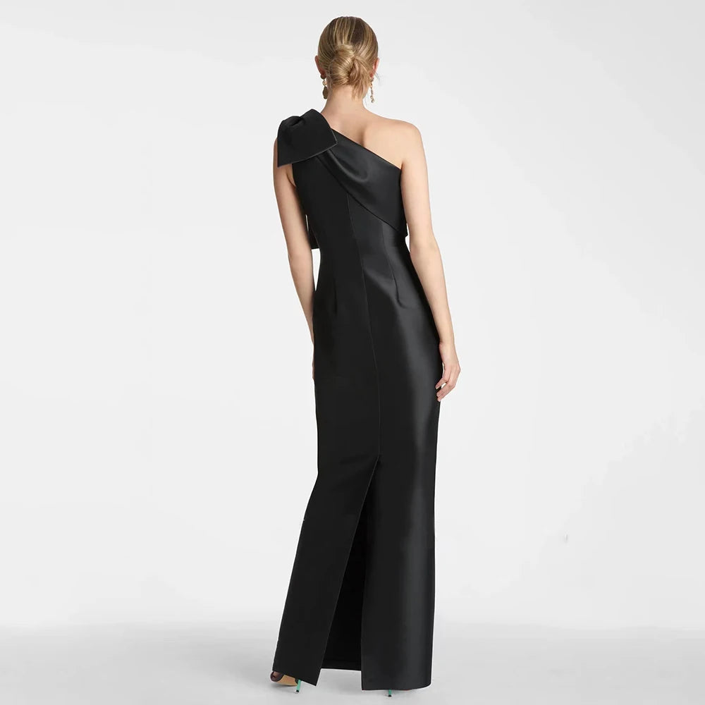 Diagonal Collar Bow Dresses