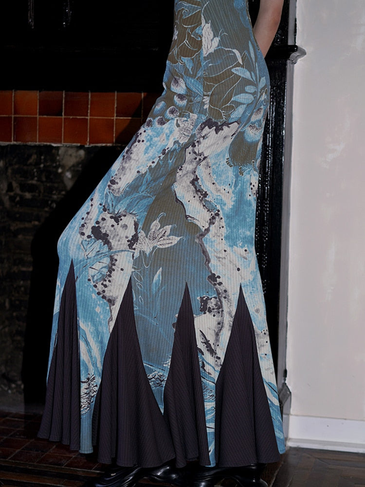 Color block Printed Dress