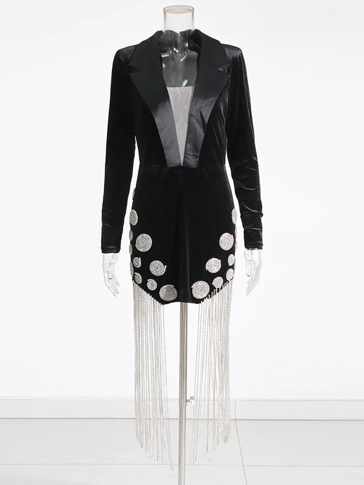 Patchwork Chain Mini Dress