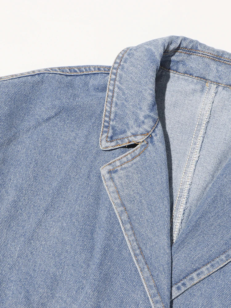 Streetwear Crisscross Denim Coat