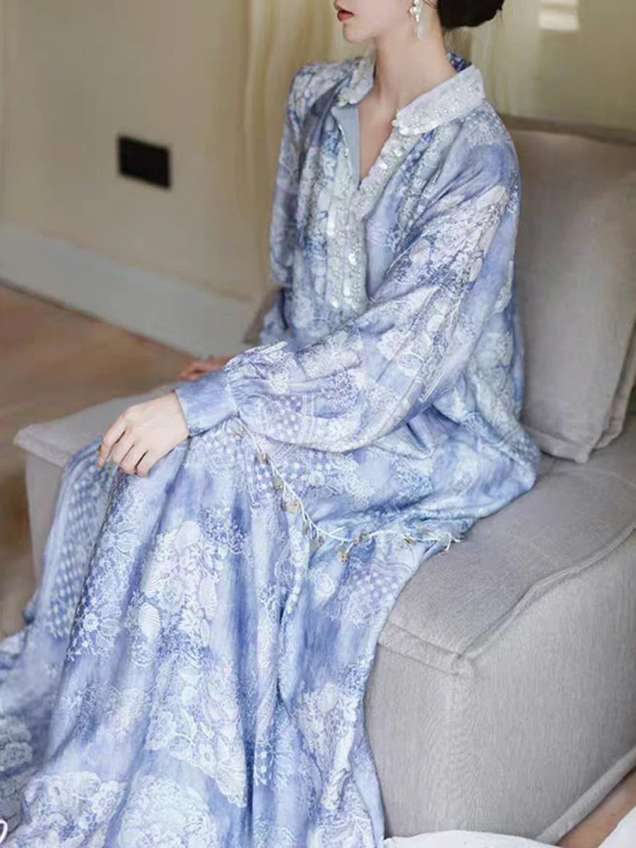 Printing Loose Spliced Sequins Dresses