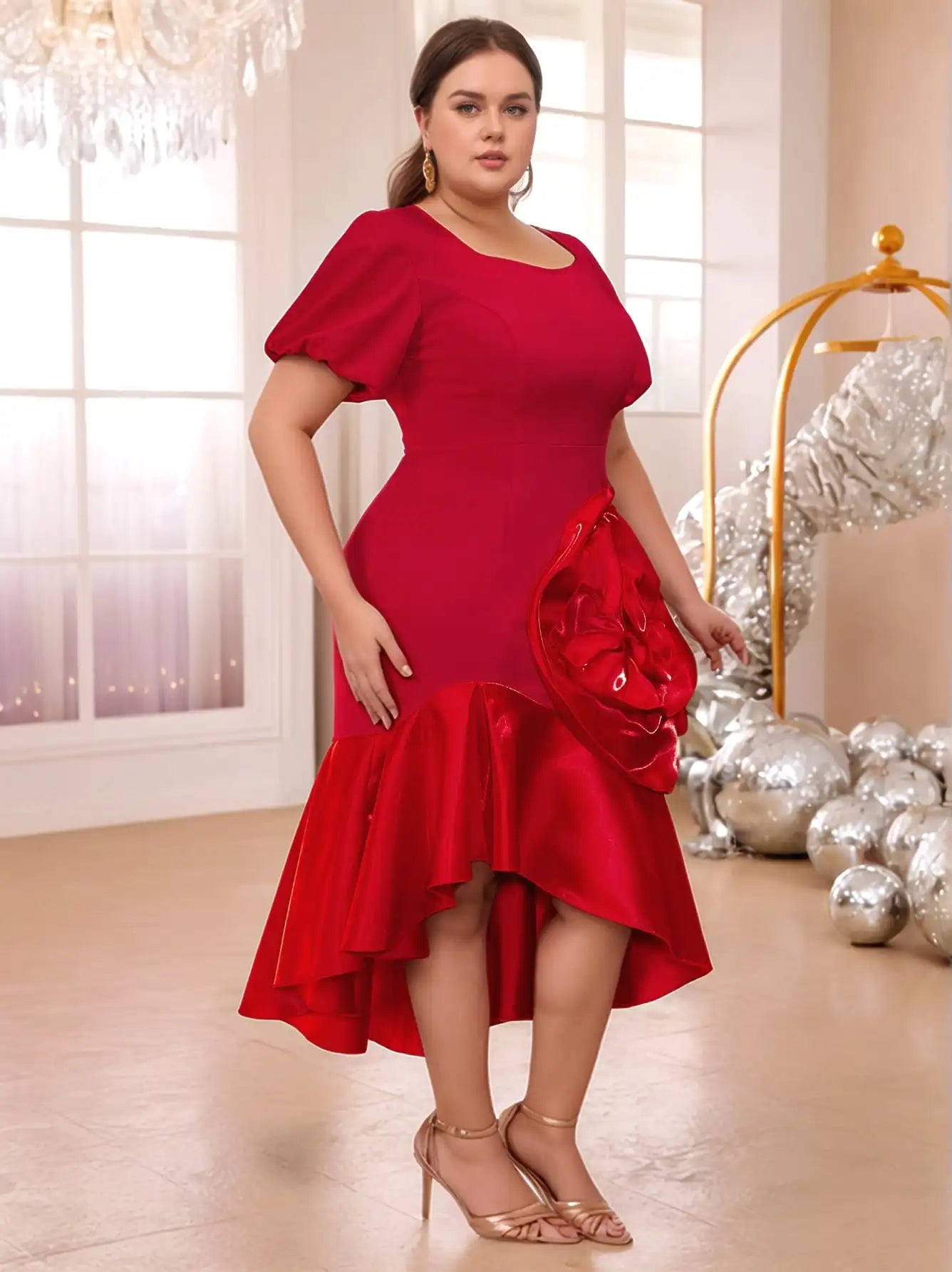 Plus Size Flower Mermaid Dress