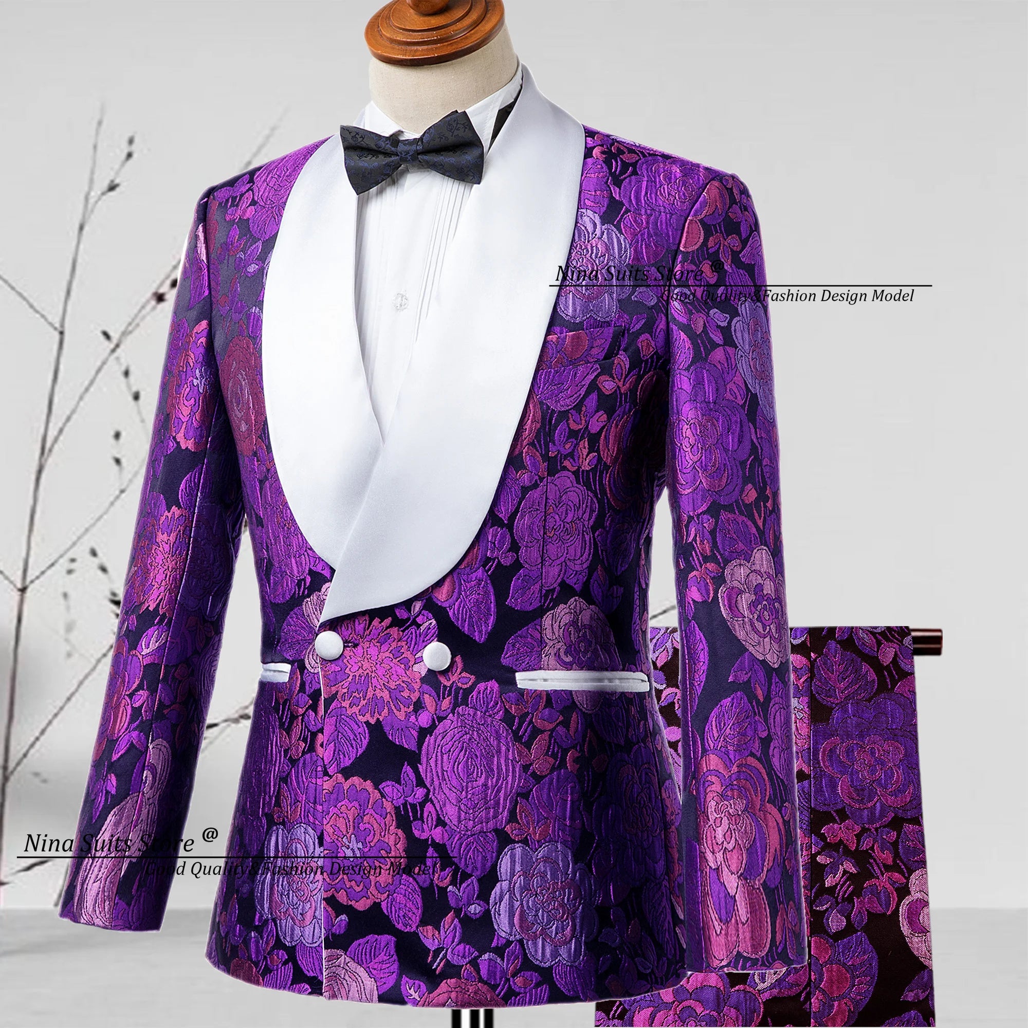 New Jacquard Suit Men's 2-piece Formal Ball