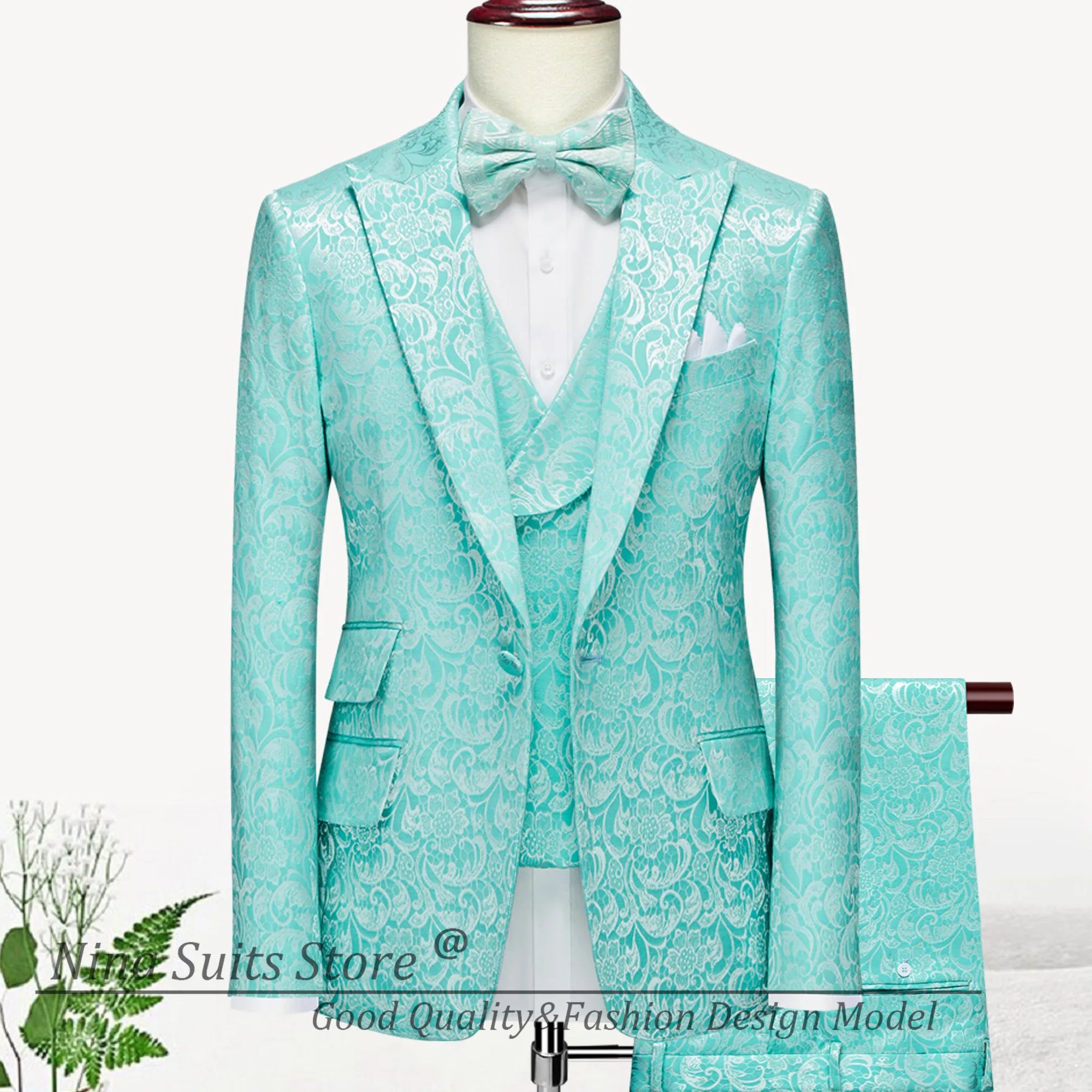 Jacquard Men Suits Tailored