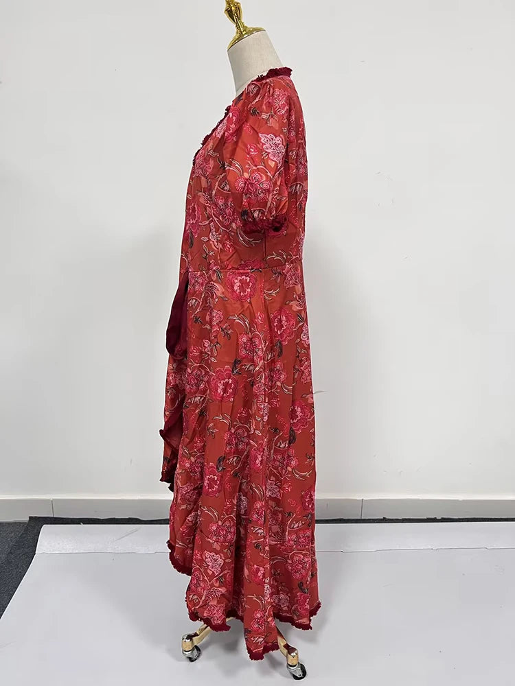 Lace Up Long Dress