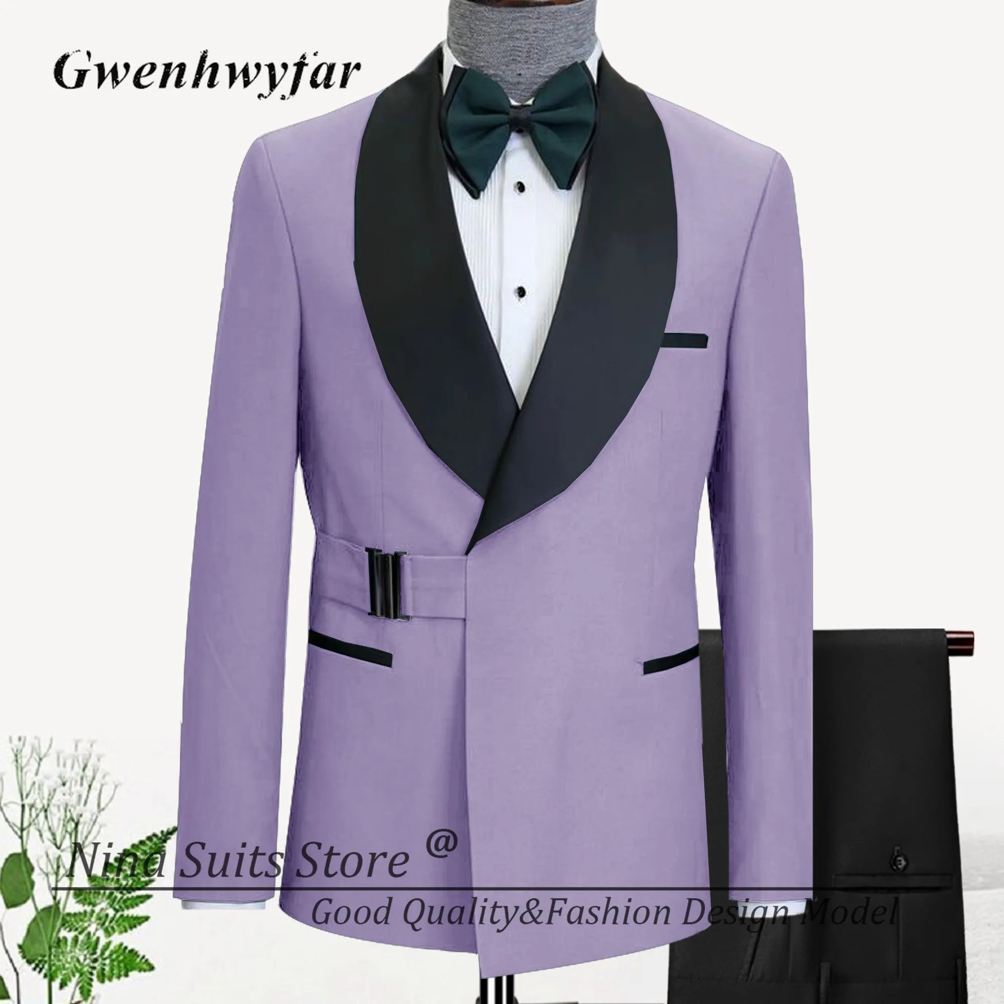 2 Pieces Suit Lapel Jacket Pants Sets