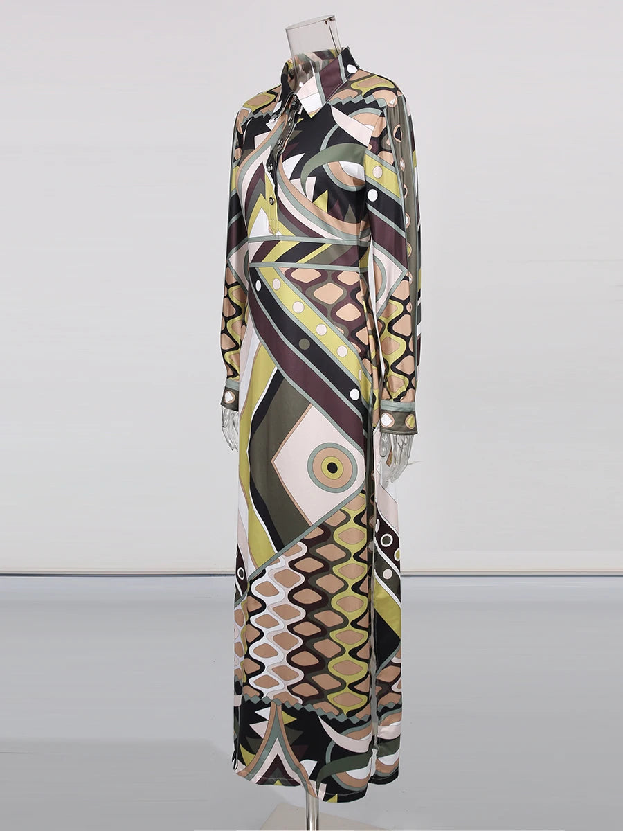 Hit Color Printing Casual Dresses