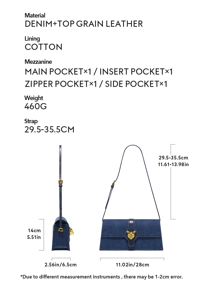 DENIM TRENDING SHOULDER CLUTCH