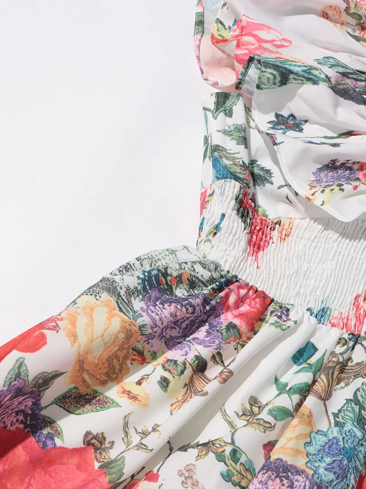 V-Neck Flying Sleeve Dress