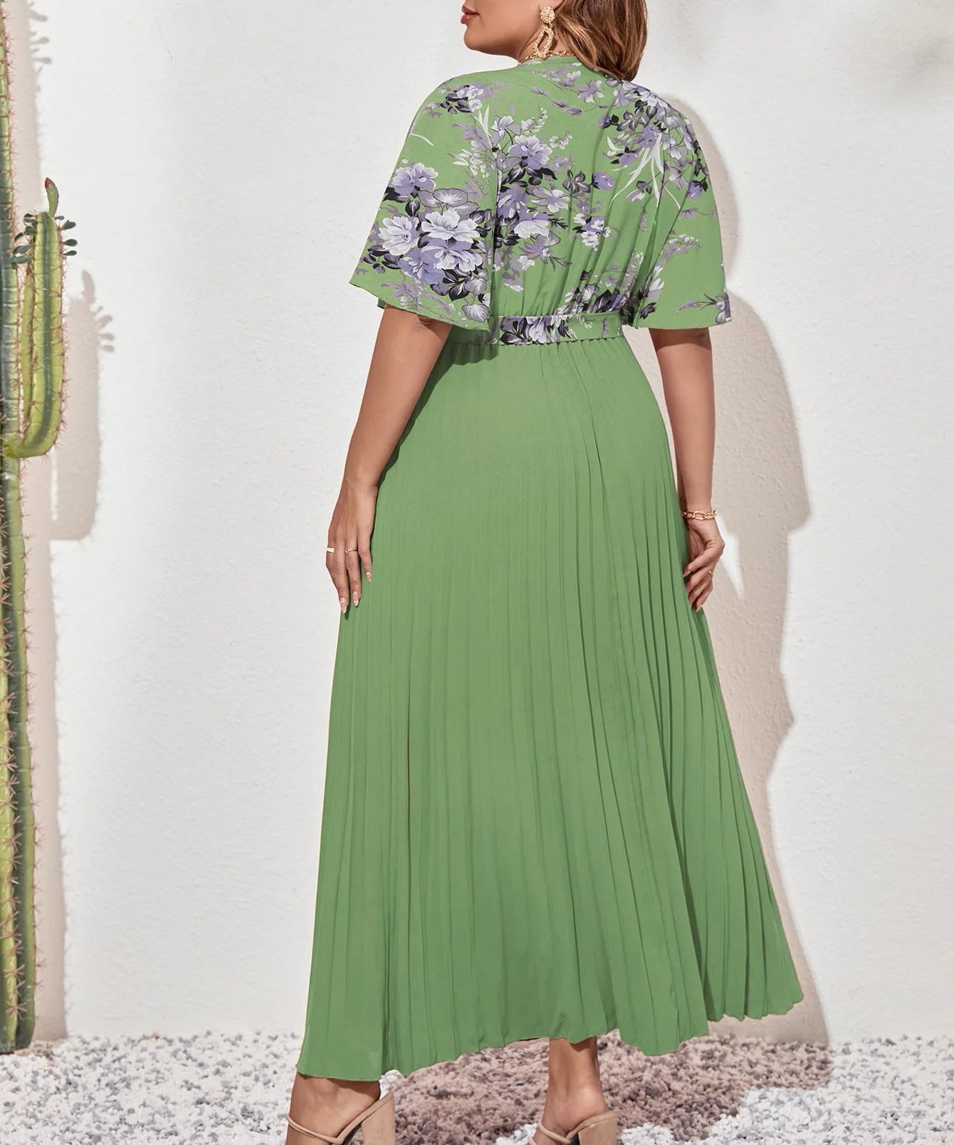 Plus Size Pleated Dress