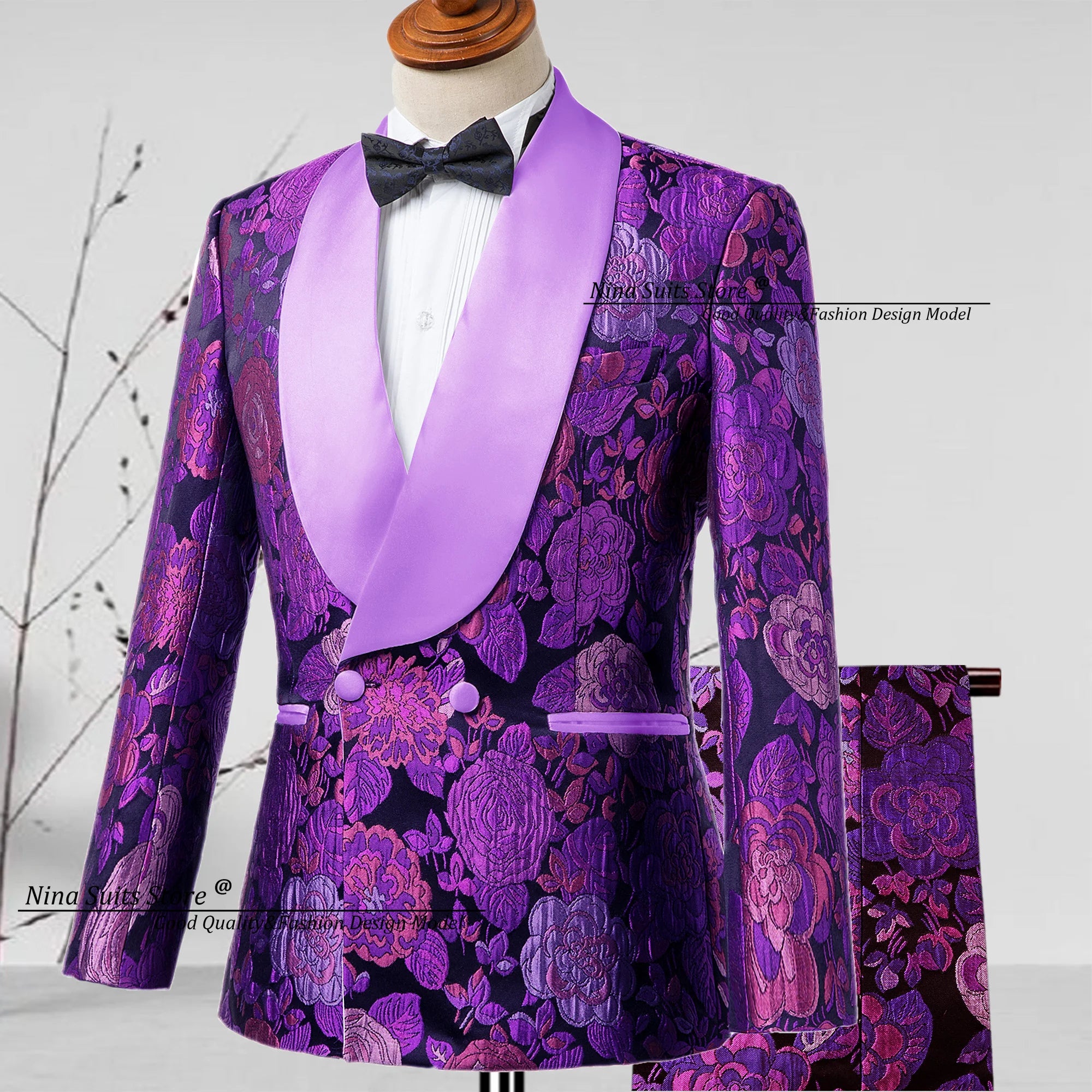 New Jacquard Suit Men's 2-piece Formal Ball
