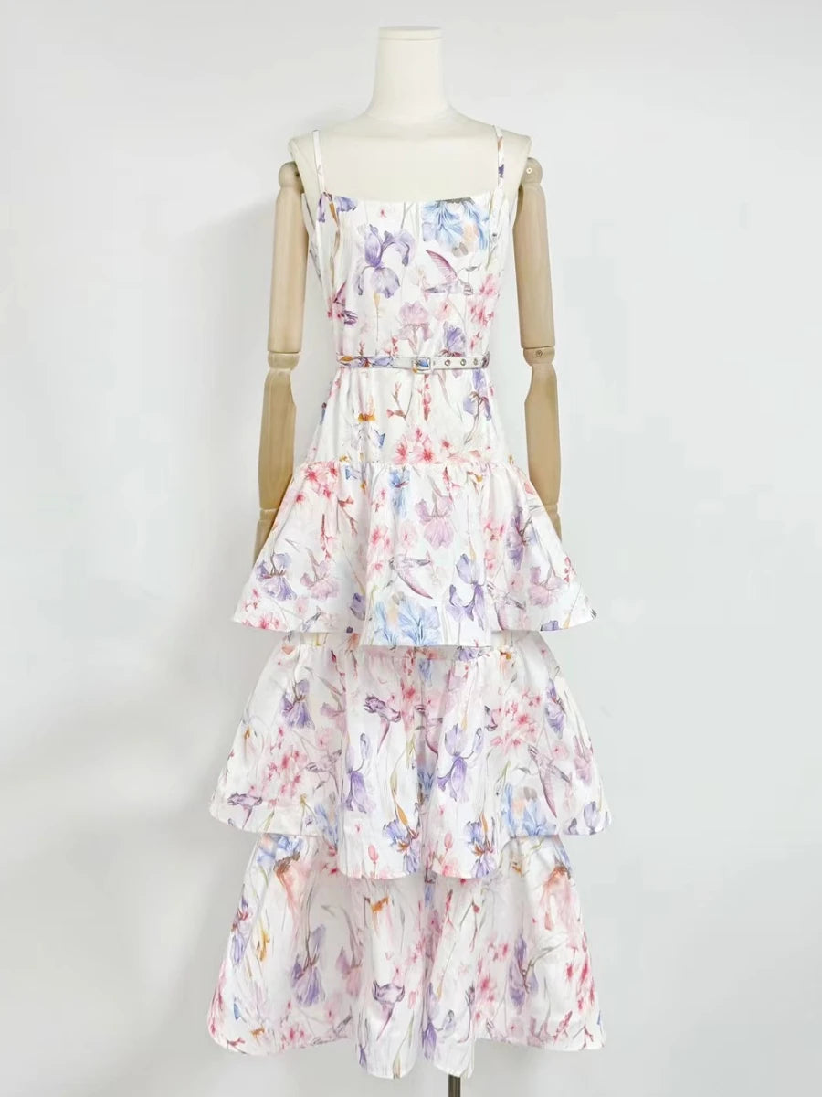 Patchwork Belt Dress Clothing