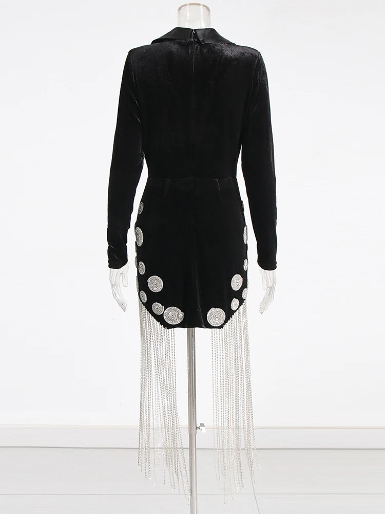 Patchwork Chain Mini Dress