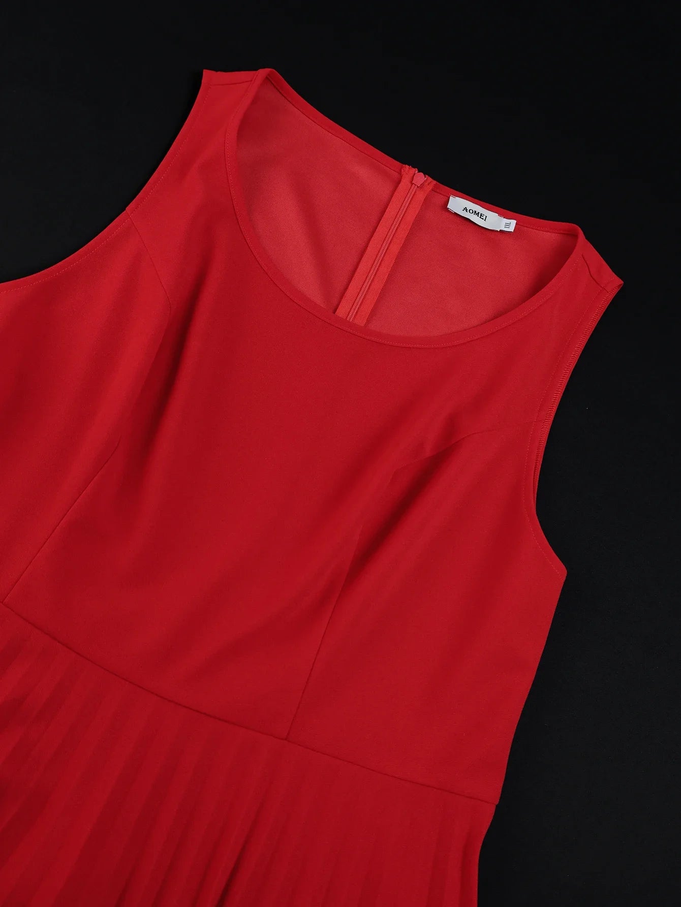 Plus Size Elegant Red Midi Dress