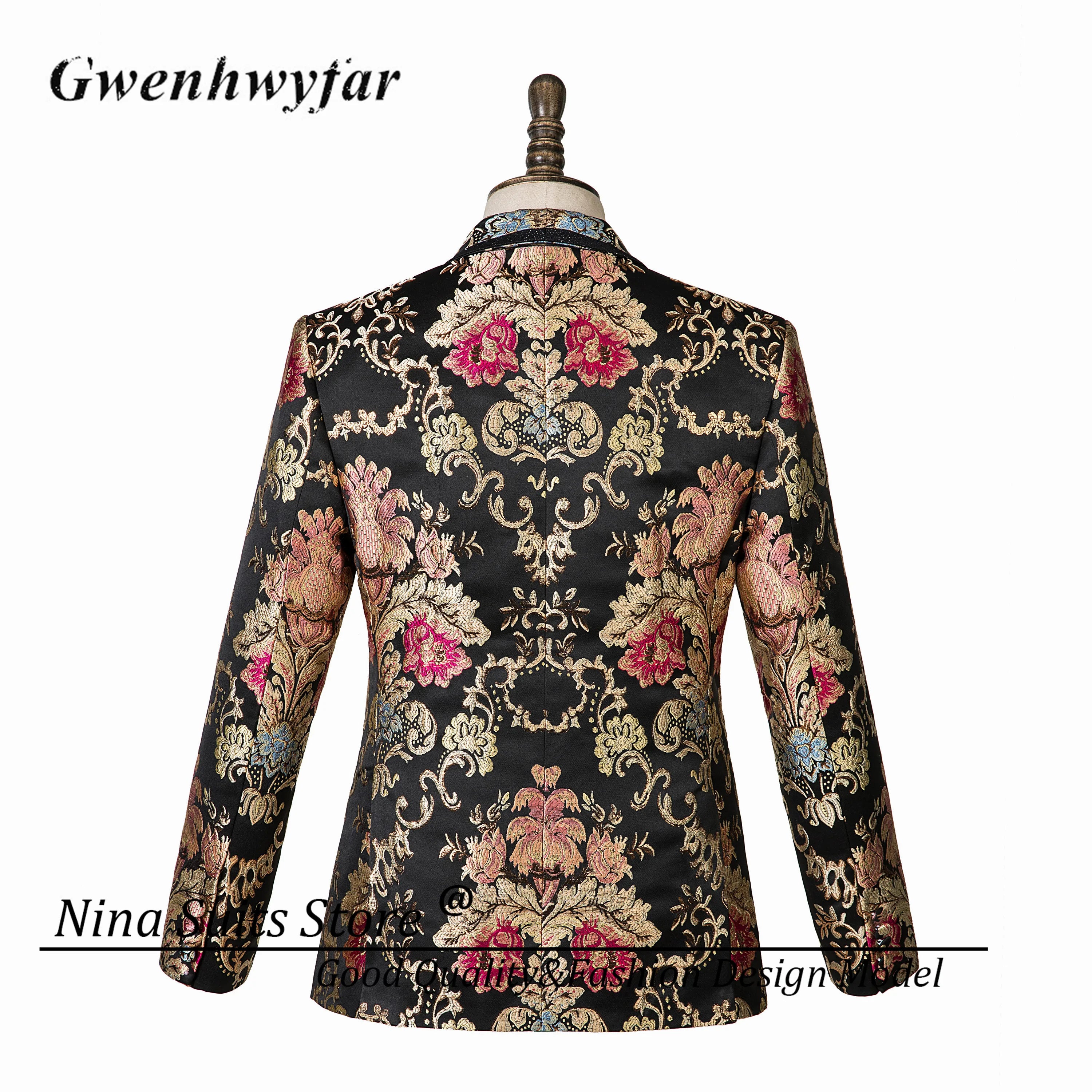 Double Breasted Royal Pattern Men Tuxedo