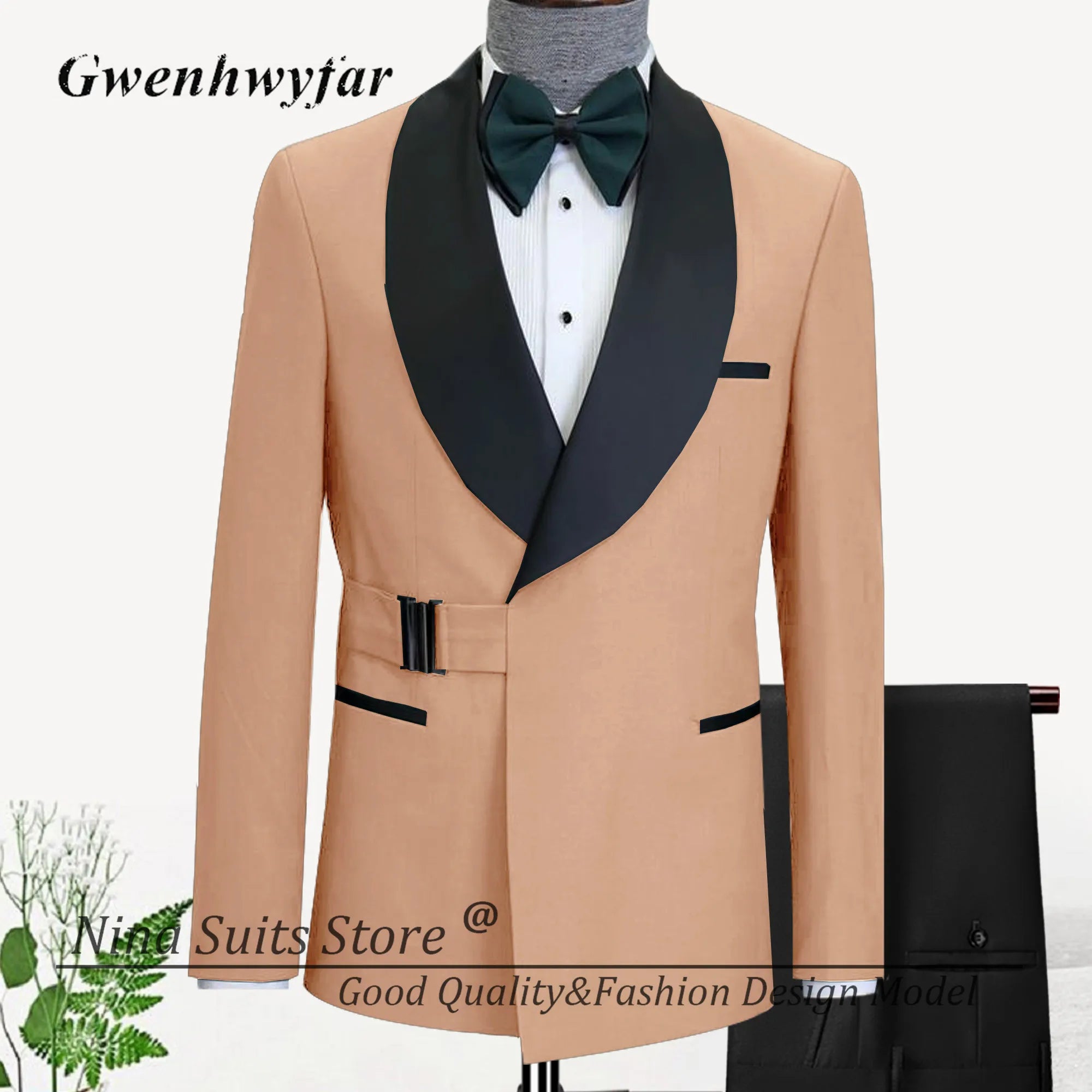 2 Pieces Suit Lapel Jacket Pants Sets