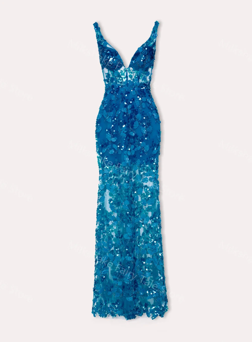 Vintage Lace V Neck Dress