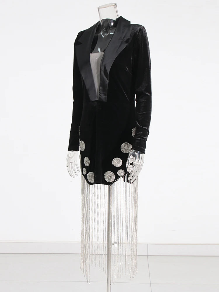 Patchwork Chain Mini Dress