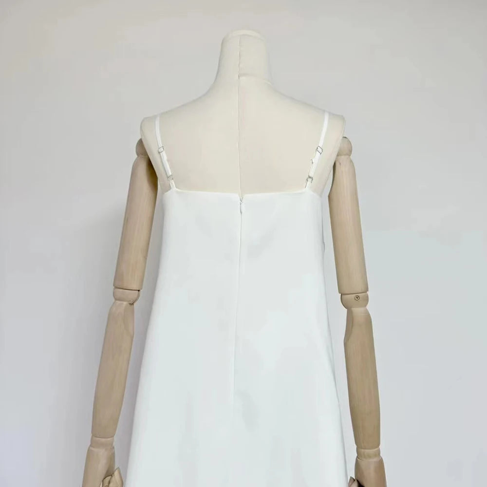 Color block3D Flower Midi Dress
