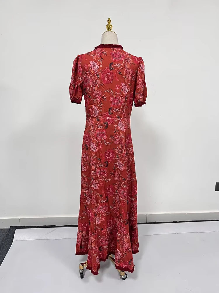 Lace Up Long Dress
