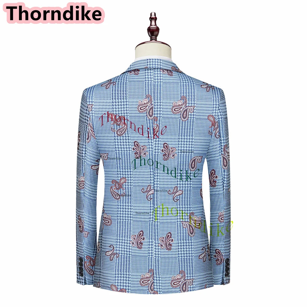 Men Suits 3 Piece Houndstooth Suit