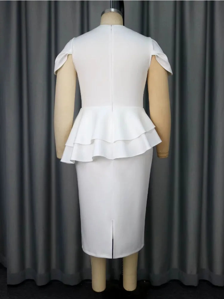 Plus Size Peplum Midi Dress