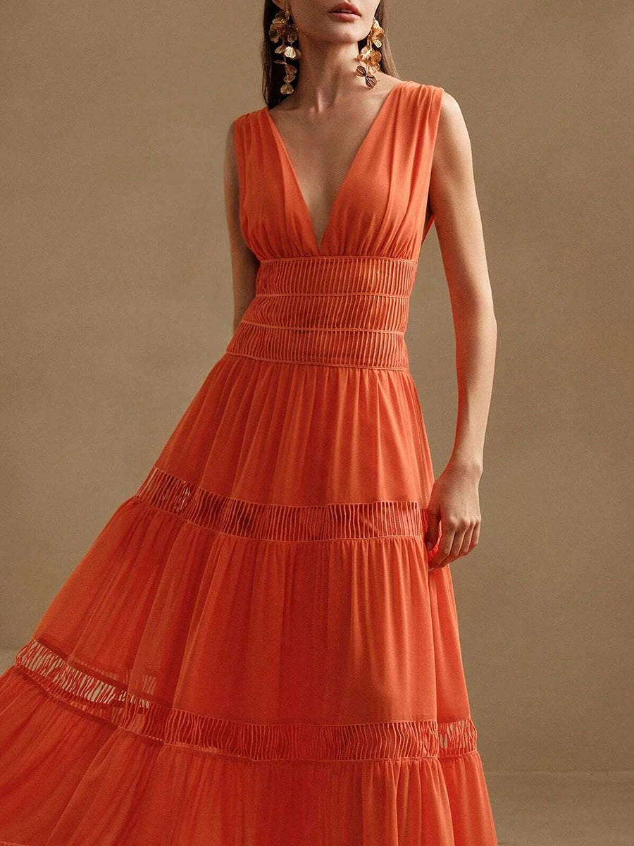Deep V Neck Women's Dress