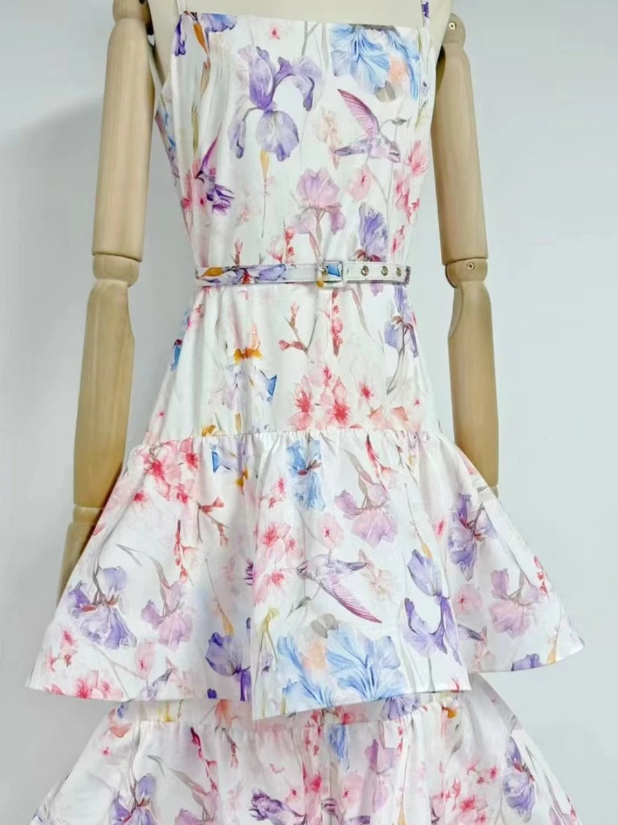 Patchwork Belt Dress Clothing