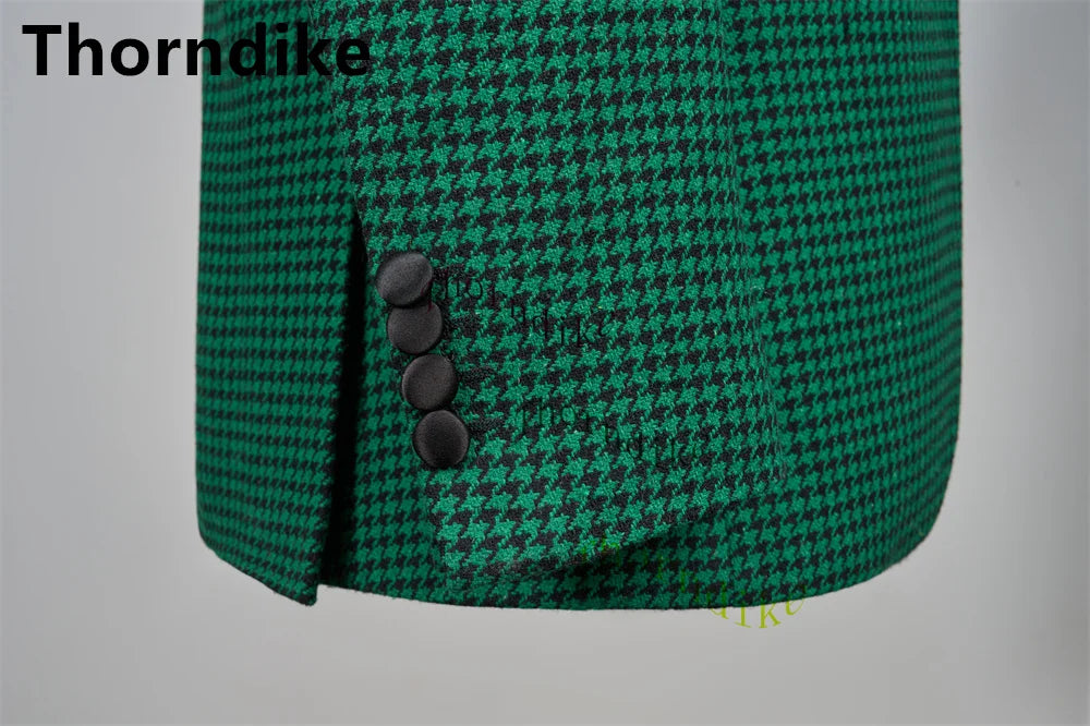 Men’s Houndstooth One Button Blazer Suit