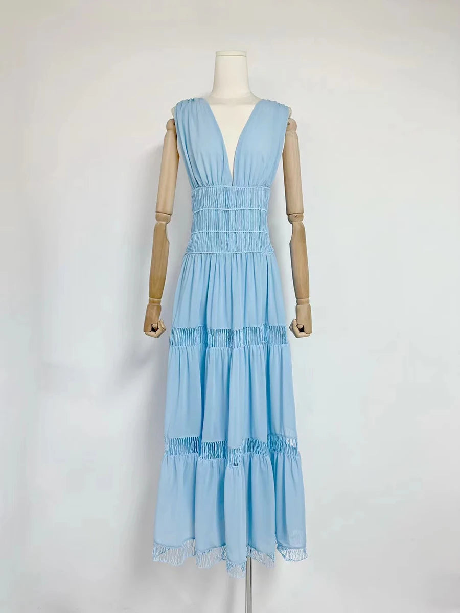 Deep V Neck Women's Dress
